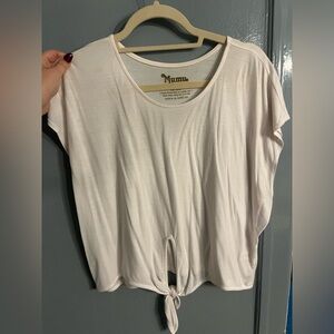 Women's Cream Tie-Front Top